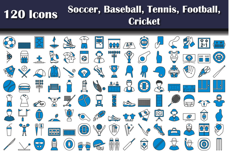 120-icons-of-soccer-baseball-tennis-football-cricket