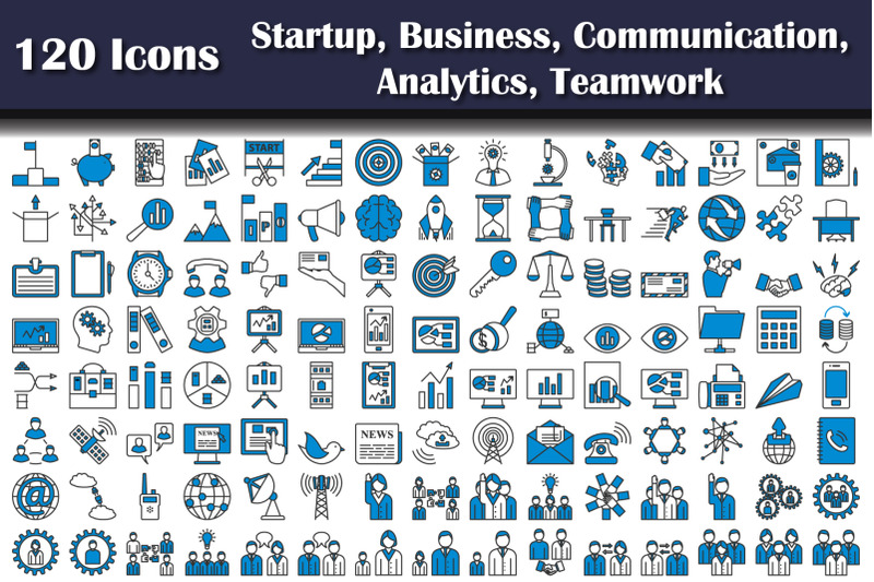120-icons-of-startup-business-communication-analytics-teamwork
