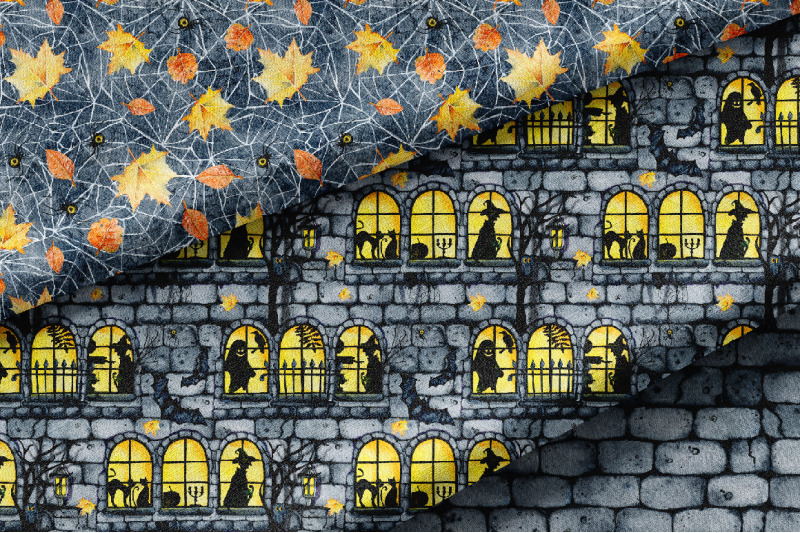castle-happy-halloween-digital-paper-seamless-patterns