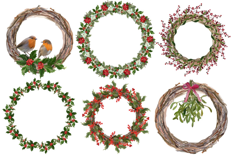 christmas-holiday-wreaths-png-poinsettia-flowers-frames