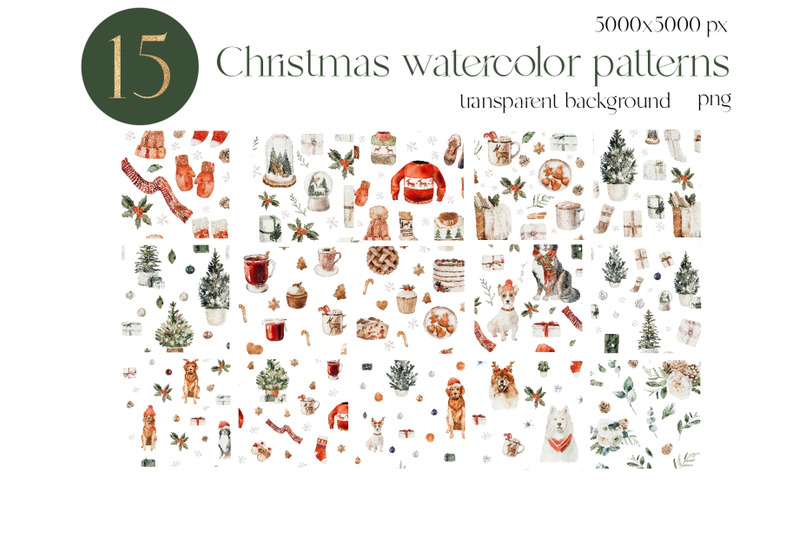 christmas-watercolor-seamless-patterns-digital-papers