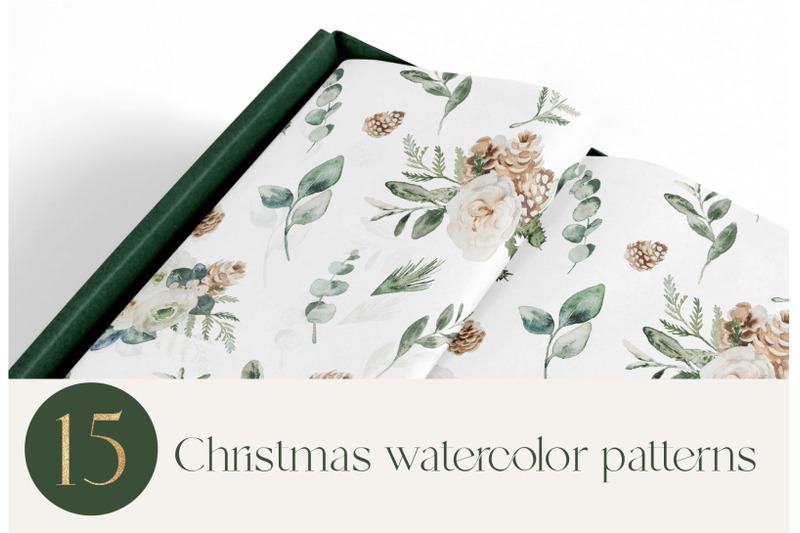 christmas-watercolor-seamless-patterns-digital-papers