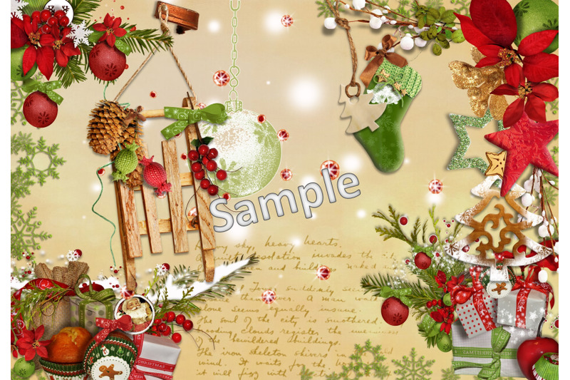 printable-christmas-berries-journal-kit-with-free-ephemera-jpeg-and-pdf-21-pages-a4-size