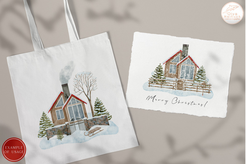 christmas-house-clipart-watercolor-winter-farmhouse-png