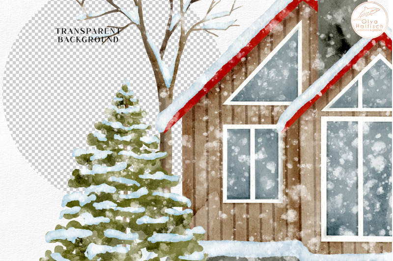 christmas-house-clipart-watercolor-winter-farmhouse-png