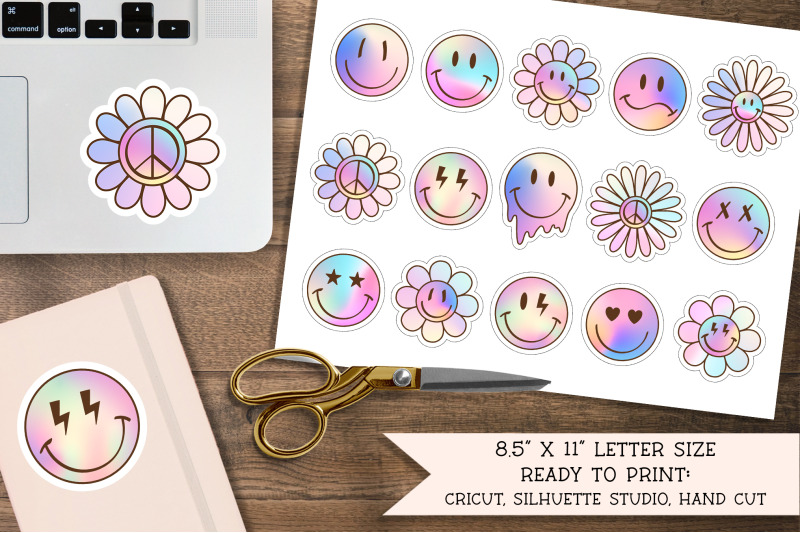 holographic-stickers-png-retro-smile-face-sticker-bundle