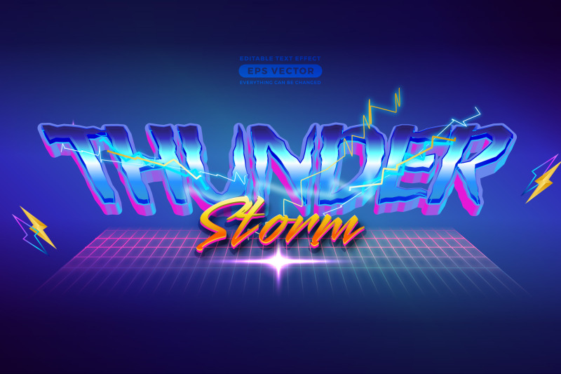 thunder-storm-retro-text-effect-with-theme-vibrant-neon-light-concept
