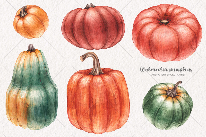 watercolor-pumpkins-watercolor-clipart-png