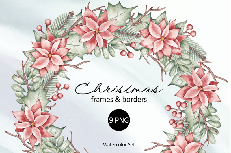 christmas-frames-and-borders-watercolor-set