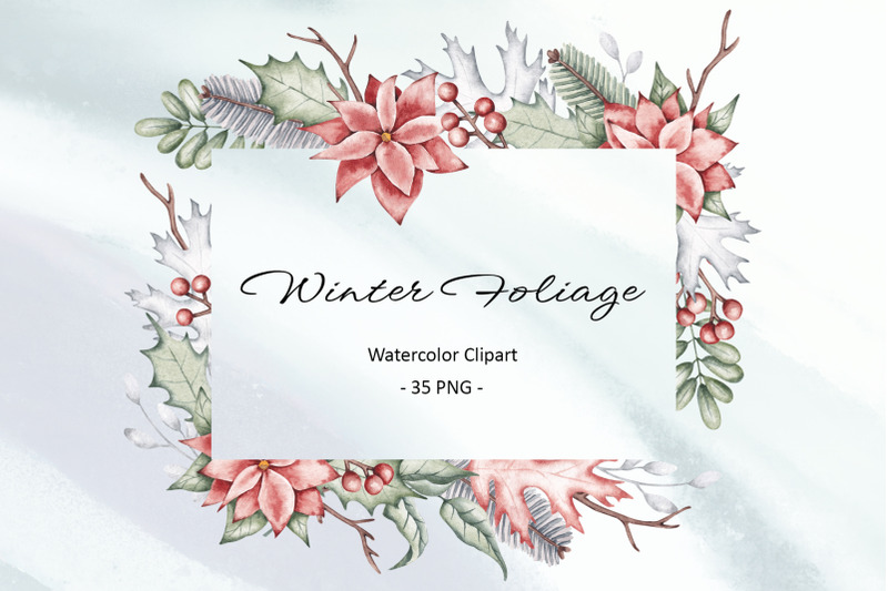 winter-foliage-watercolor-clipart