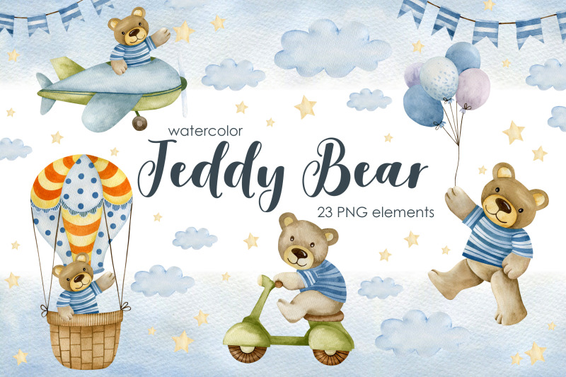 watercolor-teddy-bear
