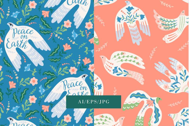 dove-of-peace-seamless-patterns