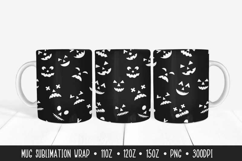 halloween-pumpkin-faces-mug-wrap-sublimation-design