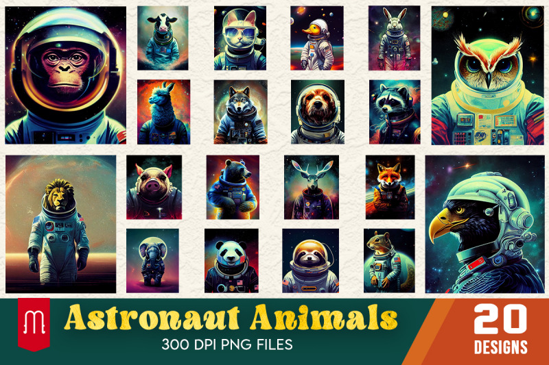 astronaut-animal-t-shirt-bundle