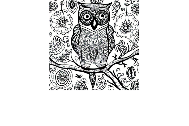 owl-garden-flowers-coloring-pages