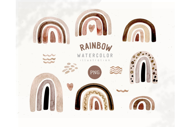 watercolor-neutral-beige-and-brown-rainbow-clipart