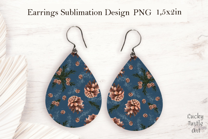 christmas-cones-teardrop-earrings-sublimation-design