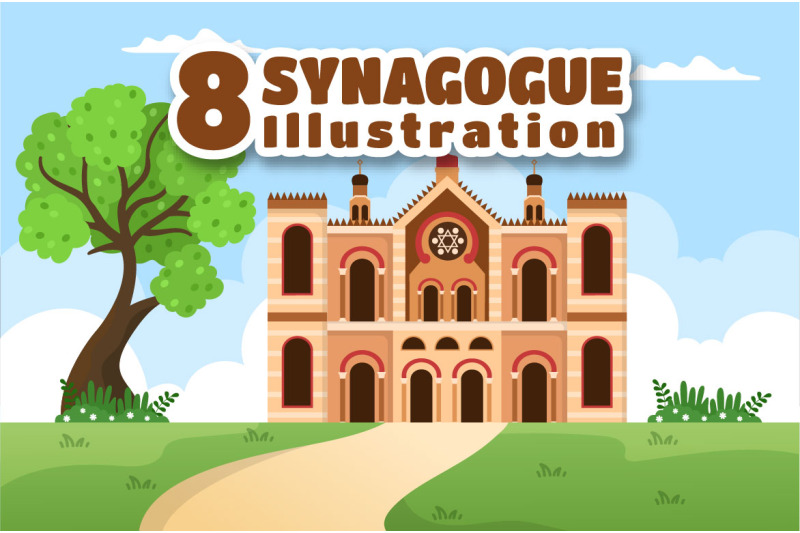 8-synagogue-building-or-jewish-temple-illustration