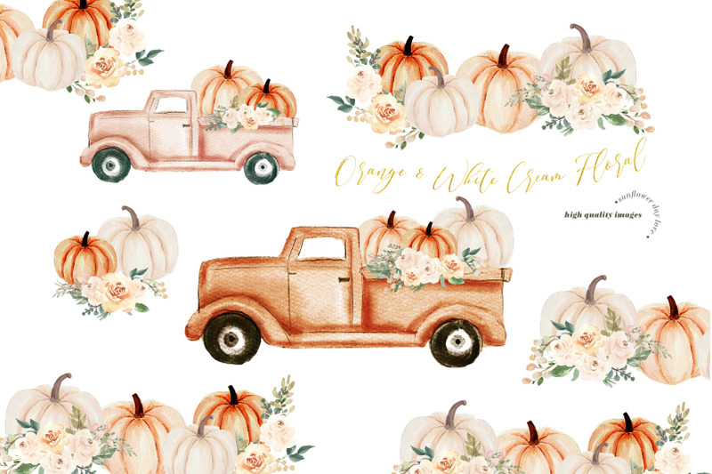 orange-amp-white-cream-flowers-pumpkin-truck-clipart