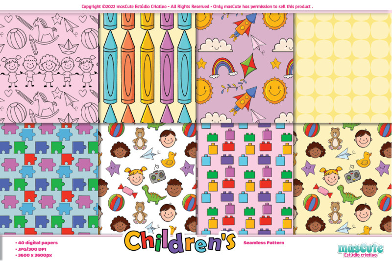 children-039-s-day-digital-paper-brazilian-kids-toys