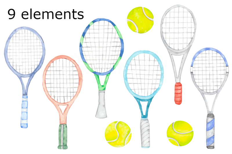 tennis-rackets-watercolor-clipart