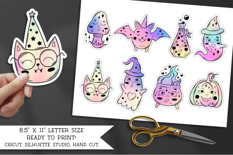 holographic-stickers-png-cute-halloween-sticker-bundle