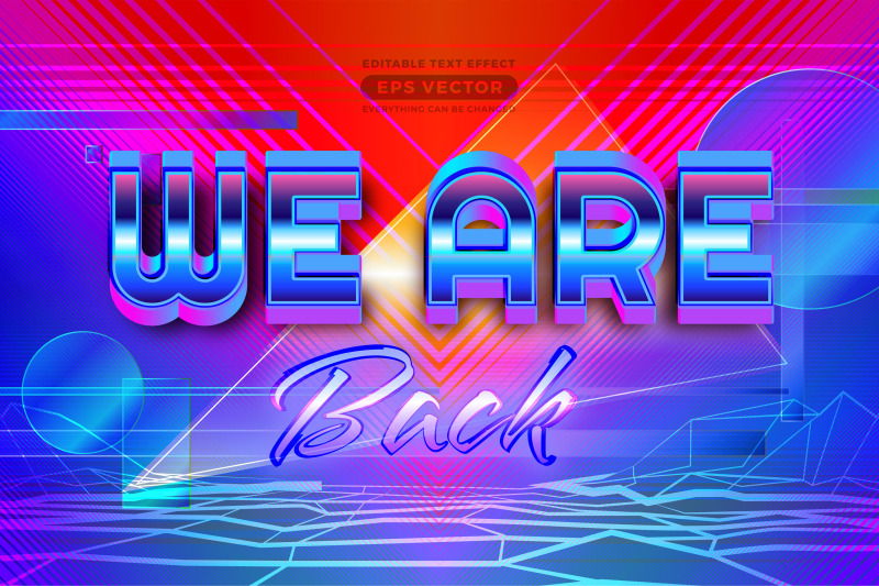 we-are-back-editable-text-effect-retro-style-with-vibrant-theme-concep