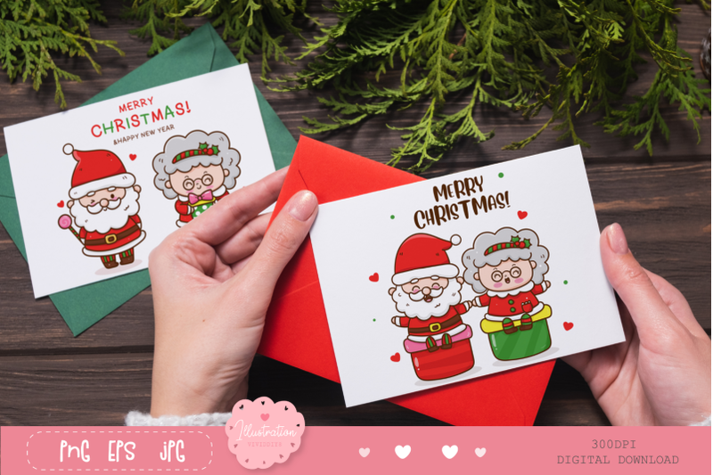 christmas-character-cute-santa-and-mrs-claus-kawaii-clipart
