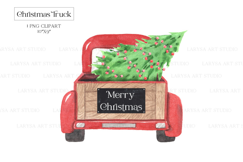 watercolor-christmas-truck-sublimation-png