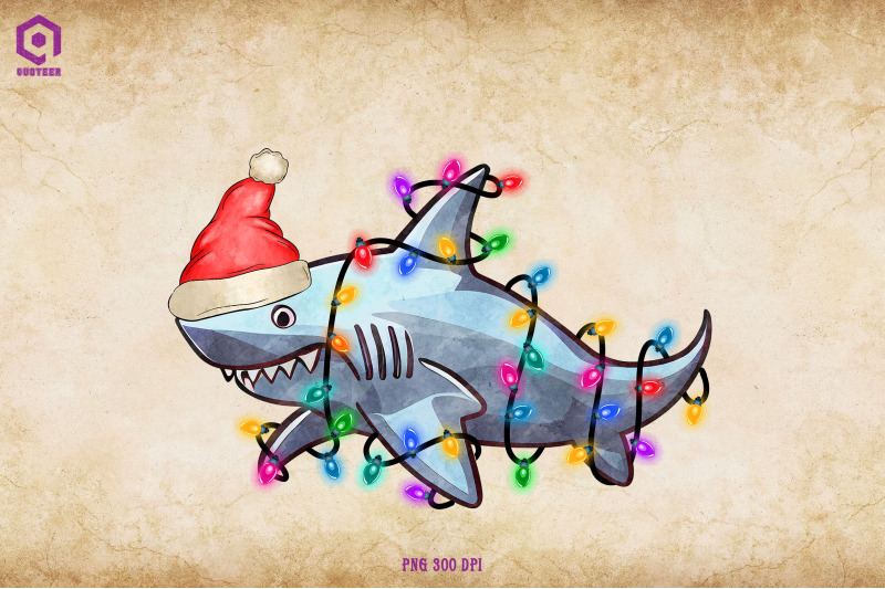 shark-christmas-tree-lights