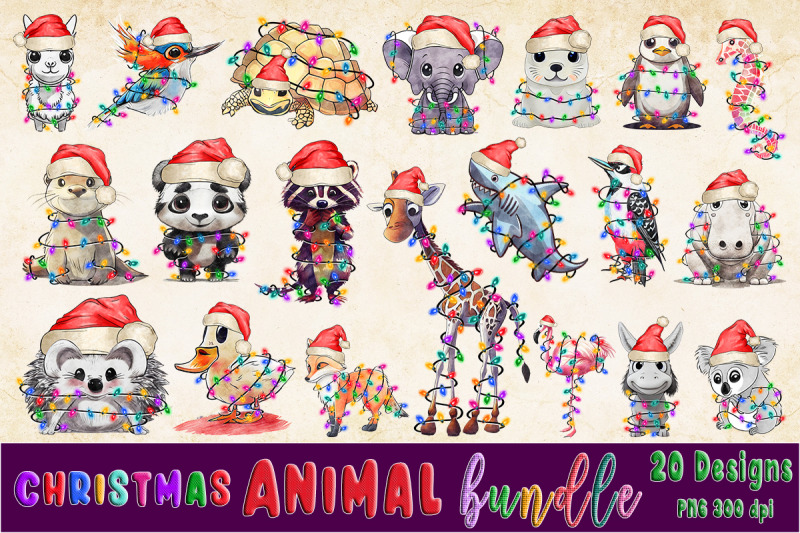 christmas-animals-clipart-png-bundle