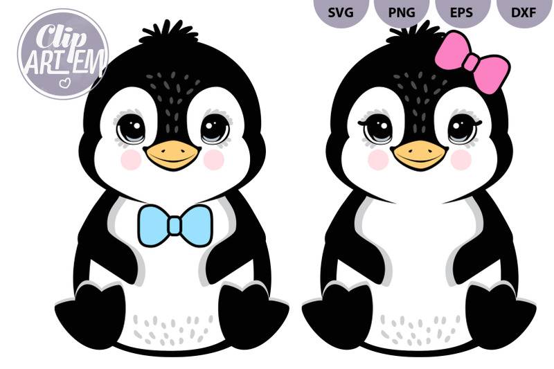 cute-boy-girl-penguin-svg-vector-cutting-file-clip-art-for-sublimation
