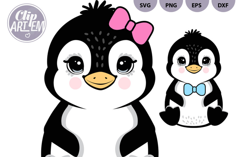 cute-boy-girl-penguin-svg-vector-cutting-file-clip-art-for-sublimation