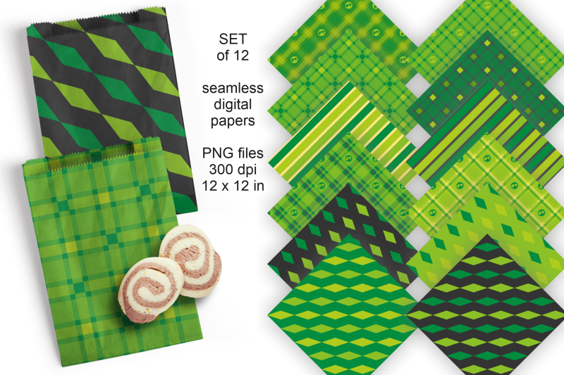 seamless-halloween-digital-papers-in-green