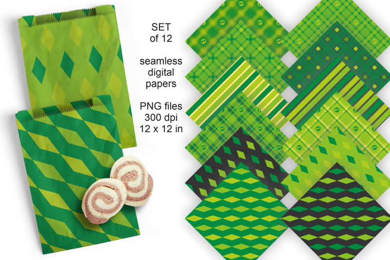 seamless-halloween-digital-papers-in-green