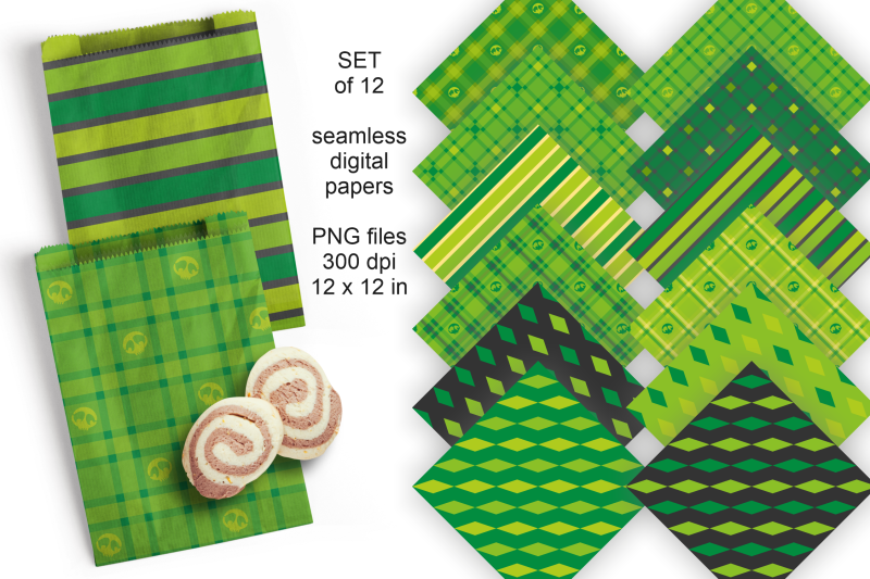 seamless-halloween-digital-papers-in-green