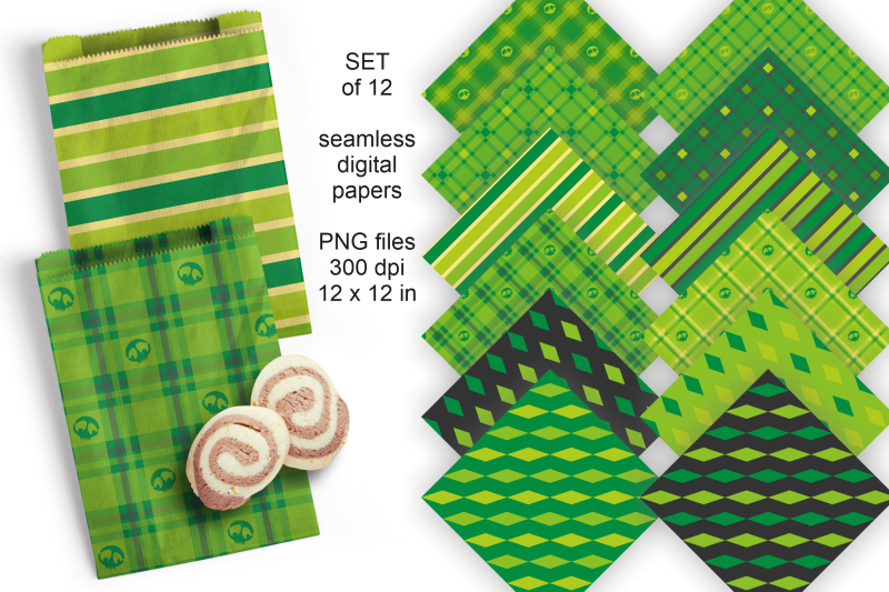 seamless-halloween-digital-papers-in-green