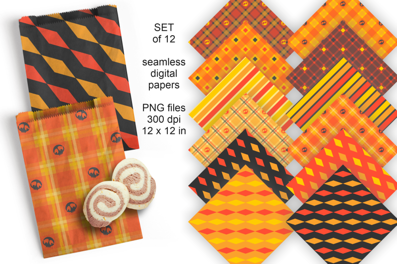 seamless-halloween-digital-papers-in-orange