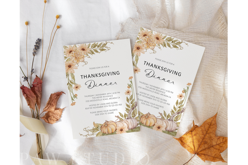 thanksgiving-dinner-invitation-autumn-floral-pumpkin-template-editable