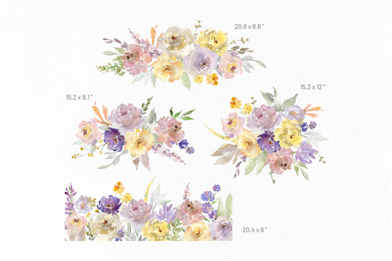 watercolor-yellow-amp-violet-flowers