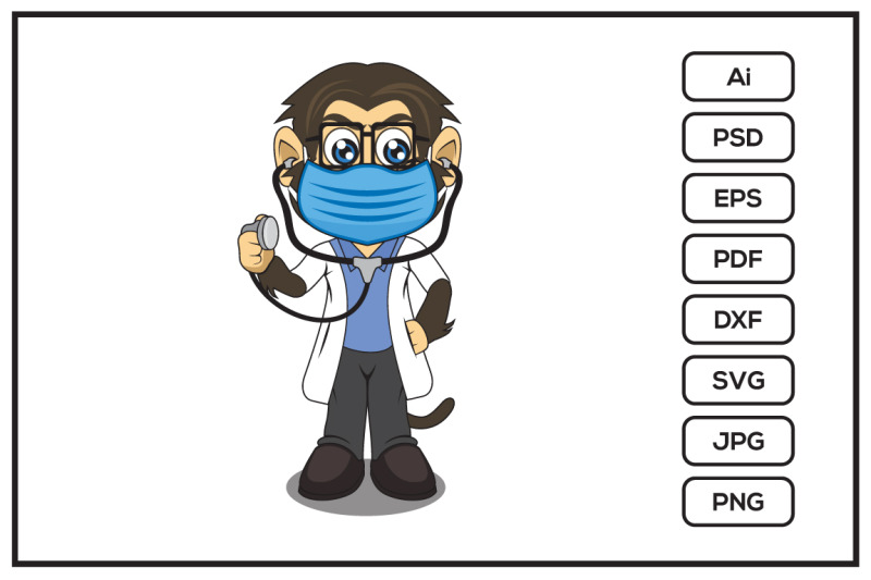 monkey-doctor-cartoon-character-design-illustration