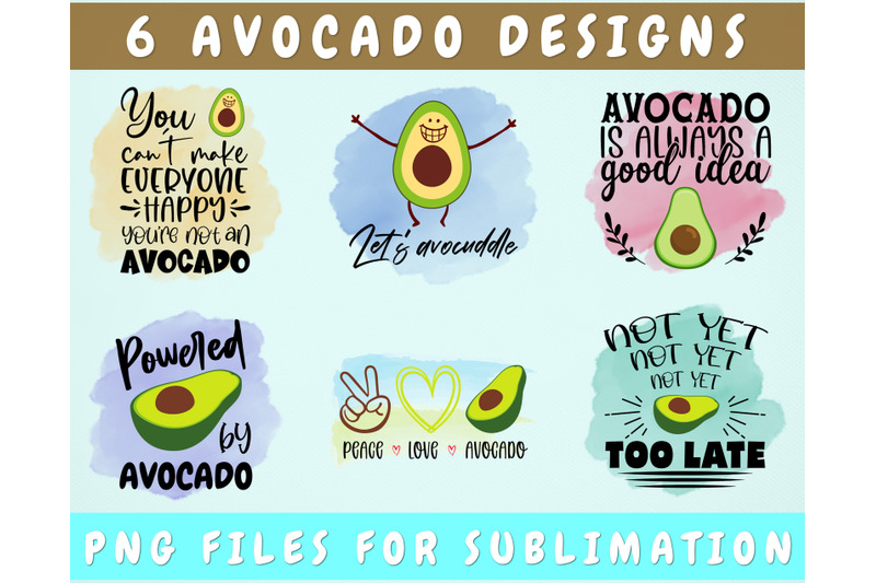 avocado-sublimation-designs-bundle-6-designs-avocado-png-files