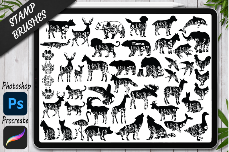 animals-floral-stamps-brushes-for-procreate-and-photoshop