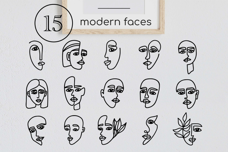 one-line-art-woman-face-svg-bundles