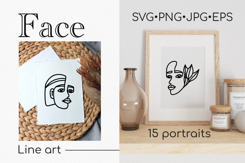 one-line-art-woman-face-svg-bundles