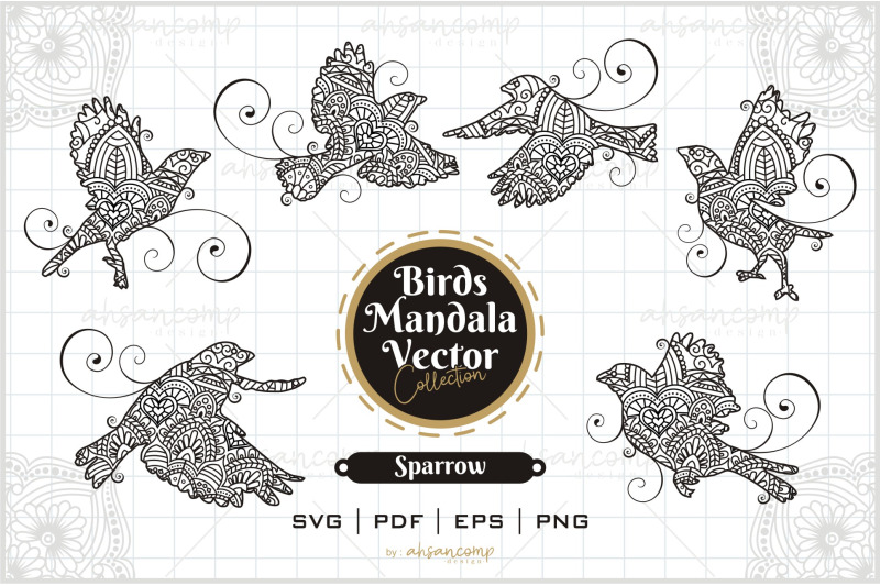 sparrow-mandala-vector