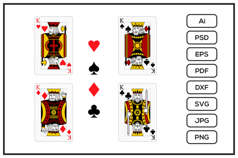 king-card-suit-set-design-illustration