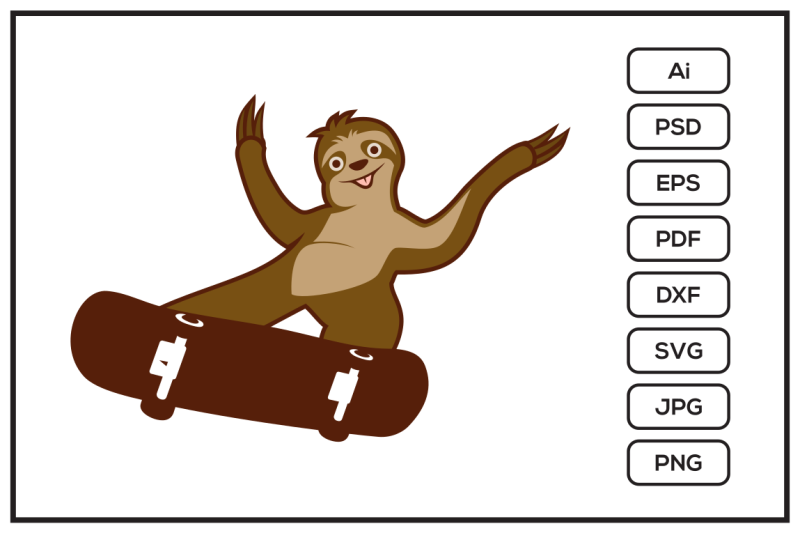 sloth-skateboard-design-illustration