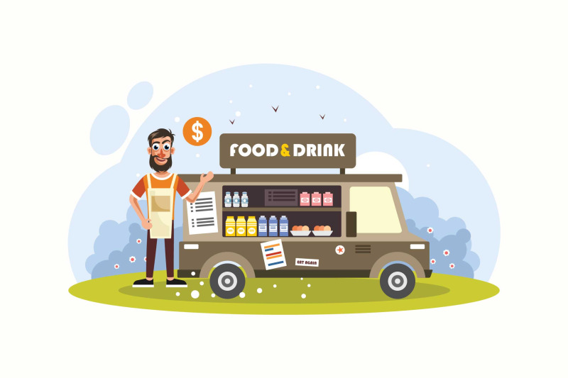 food-and-beverage-trucks-vector-illustration