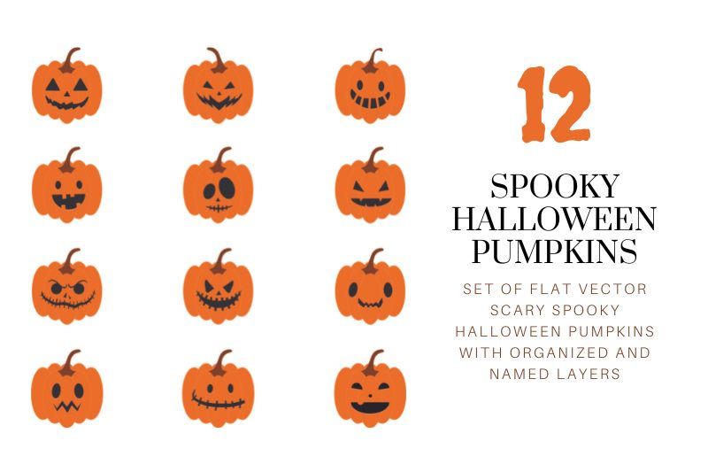 12-vector-spooky-halloween-pumpkins